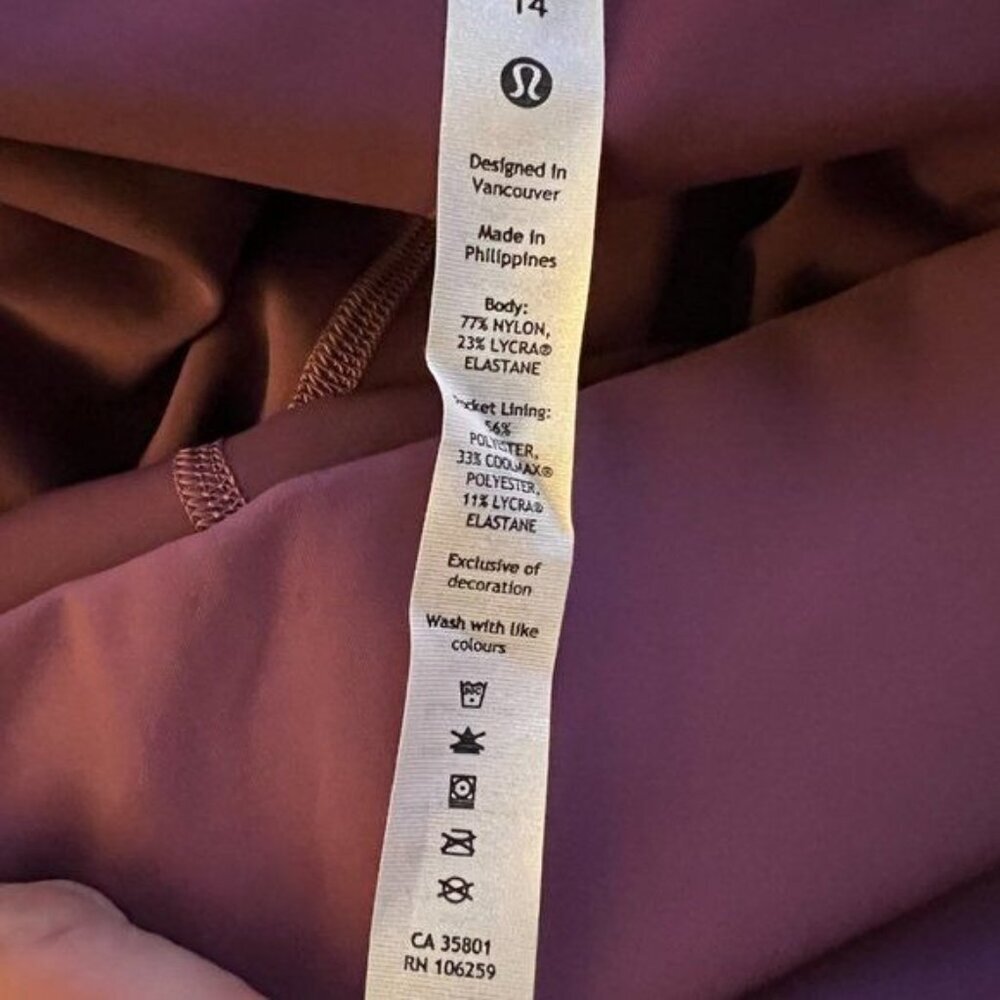 lululemon wunder under Train HR Vintage Plum Leggings Tights 25" Women's Size 14 - Picture 10 of 10